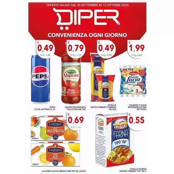 Volantino Diper Spesa | Convenienza ogni giorno | 2026-09-30T00:00:00.000Z - 2026-10-13T00:00:00.000Z