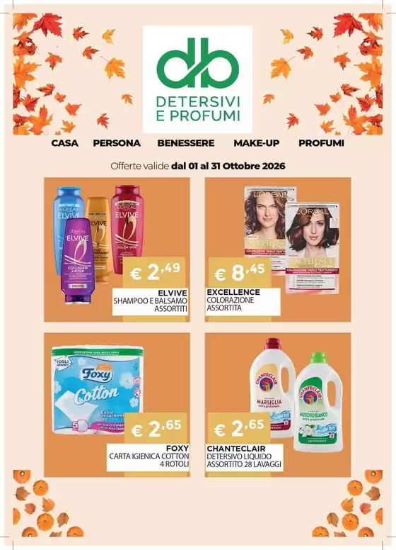 Volantino DB detersivi a Sefro | Offerte valide dal 01 al 31 ottobre 2026 | 2026-10-01T00:00:00.000Z - 2026-10-31T00:00:00.000Z