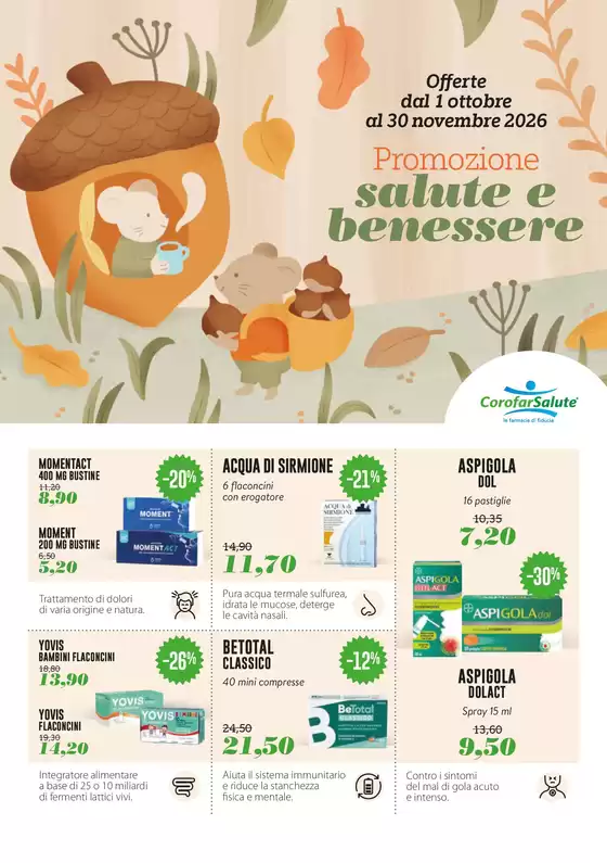 Volantino Corofar Salute a Melilli | Offerte dal 1 ottobre al 30 novembre 2026 | 2026-10-01T00:00:00.000Z - 2026-11-30T00:00:00.000Z