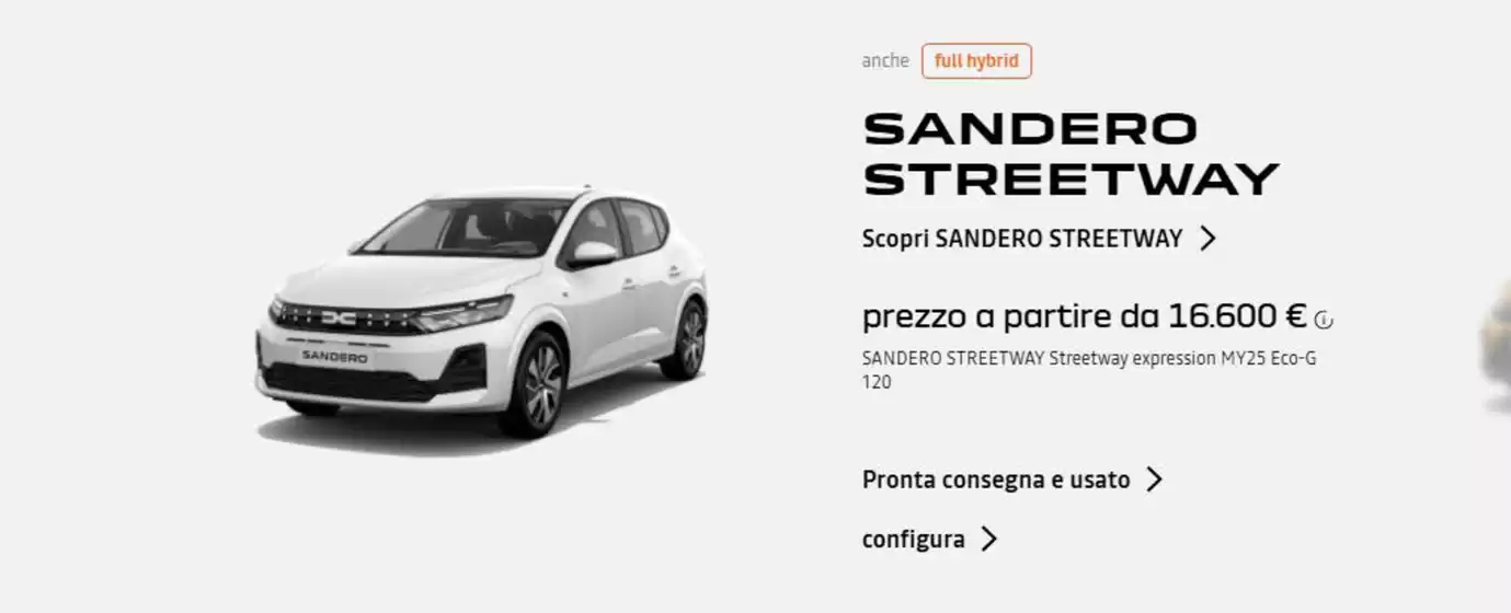 Volantino Dacia a Borgosesia | Sandero streetway | 2026-10-01T00:00:00.000Z - 2026-10-31T00:00:00.000Z