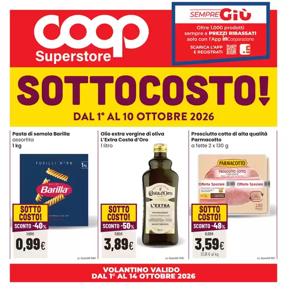 Volantino Superstore Coop | Sottocosto | 2026-10-01T00:00:00.000Z - 2026-10-14T00:00:00.000Z