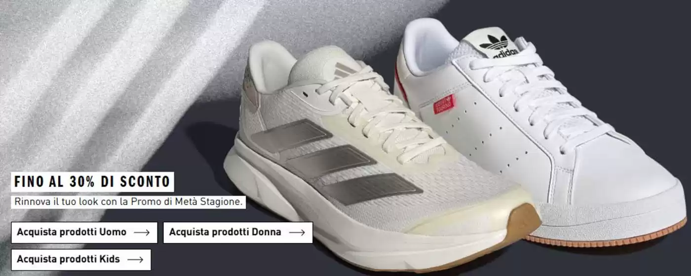 Volantino Adidas a Lonato del Garda | Fino al 30% di sconto | 2026-10-01T00:00:00.000Z - 2026-10-31T00:00:00.000Z