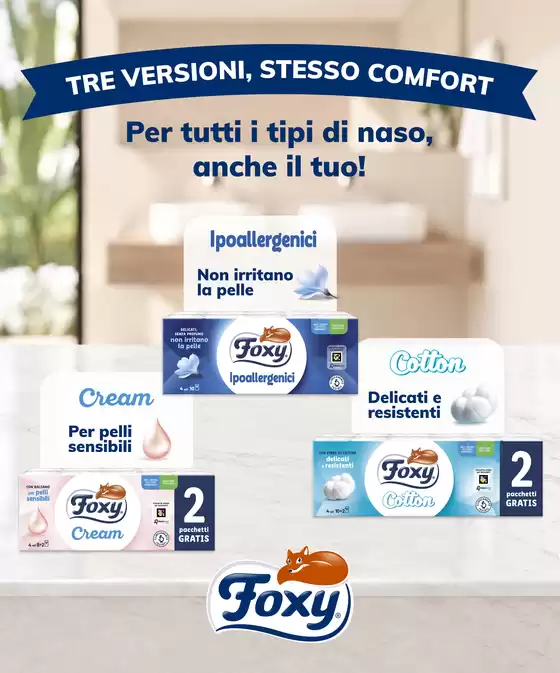 Volantino Foxy a Lonate Pozzolo | Foxy Fazzoletti | 2026-10-12T00:00:00.000Z - 2026-11-08T00:00:00.000Z
