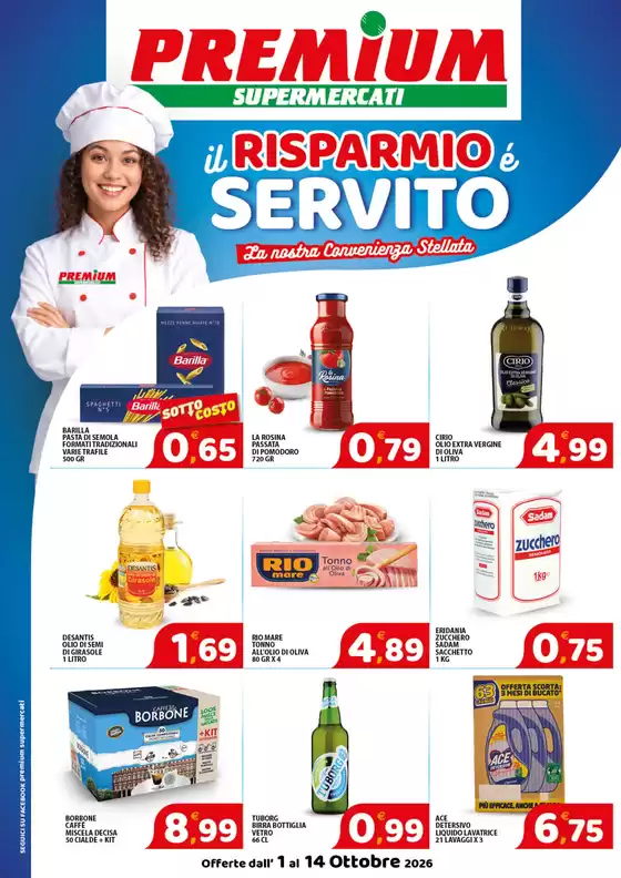 Volantino Premium Supermercati a Pannaconi | Il risparmio e servito | 2026-10-01T00:00:00.000Z - 2026-10-14T00:00:00.000Z