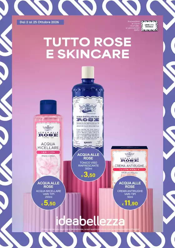 Volantino Idea bellezza a Gubbio | Tutto rose e skincare | 2026-10-02T00:00:00.000Z - 2026-10-25T00:00:00.000Z