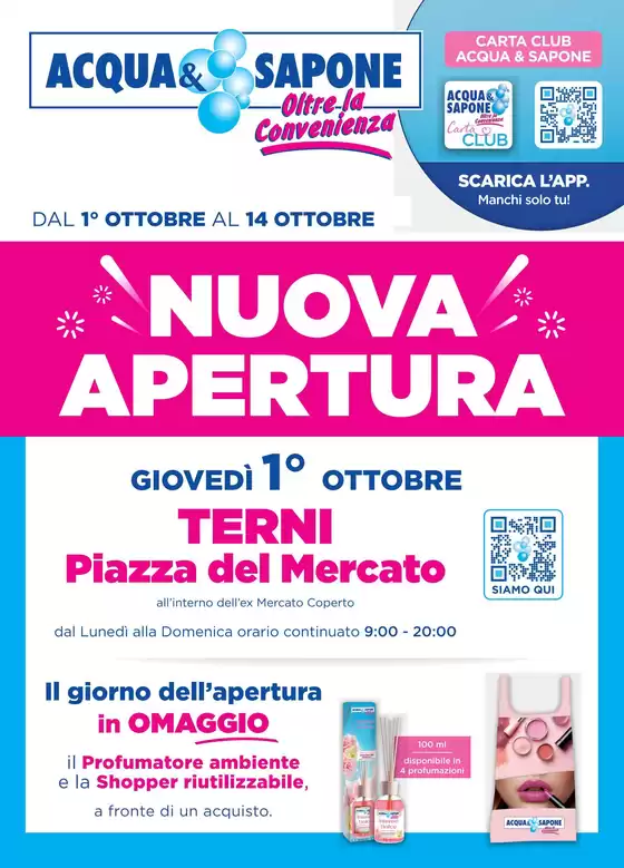 Volantino Acqua & Sapone a Terni | Nuova apertura | 2026-10-01T00:00:00.000Z - 2026-10-14T00:00:00.000Z