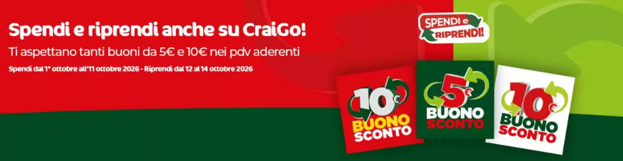 Volantino CraiGO a Portogruaro | Spendi e riprendi anche su CraiGo! | 2026-10-01T00:00:00.000Z - 2026-10-14T00:00:00.000Z