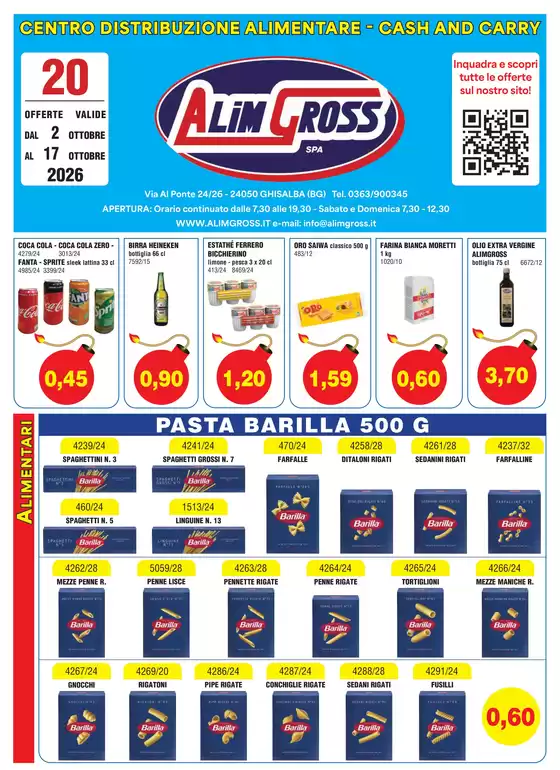 Volantino Alimgross | OFFERTE VALIDE DAL 02 OTTOBRE AL 17 OTTOBRE 2026 | 2026-10-02T00:00:00.000Z - 2026-10-17T00:00:00.000Z