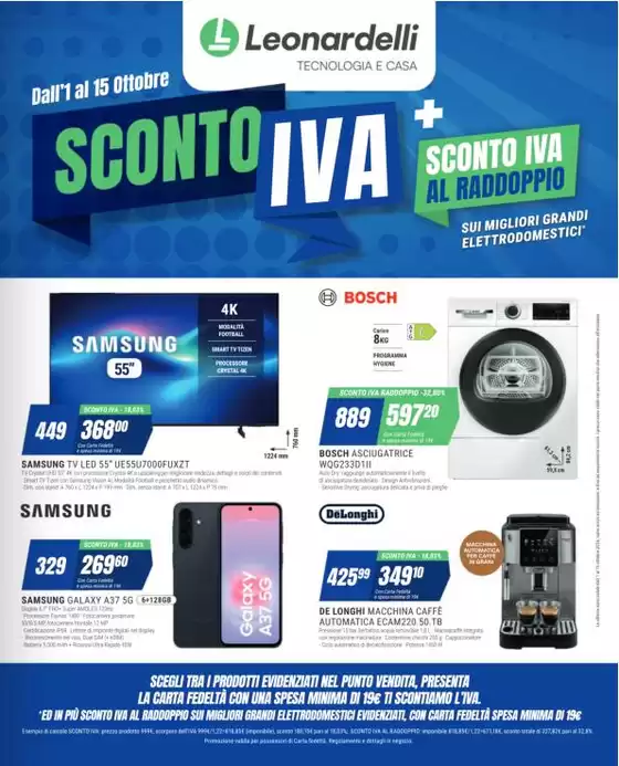 Volantino Leonardelli a Bari | SCONTO IVA E DOPPIO SCONTO IVA | 2026-10-01T00:00:00.000Z - 2026-10-15T00:00:00.000Z