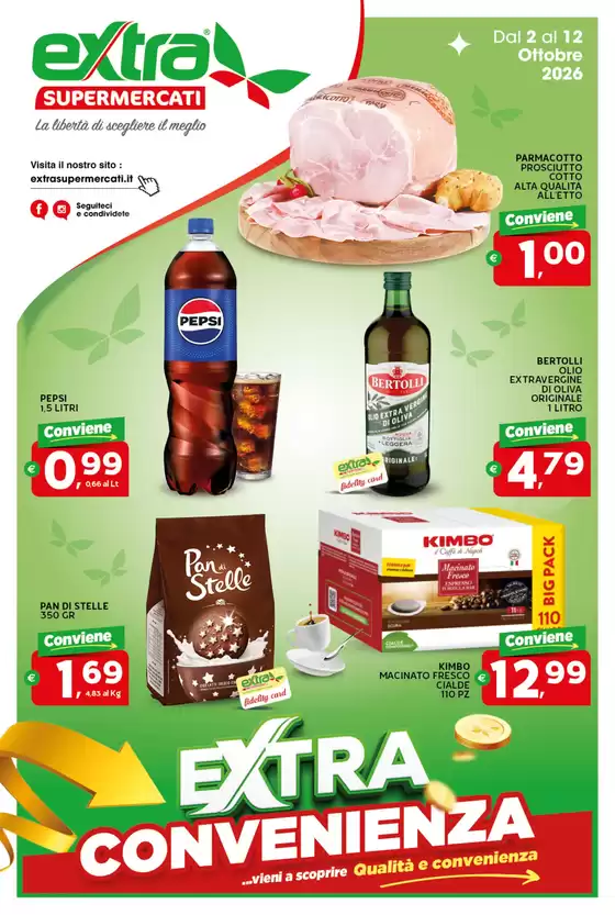 Volantino Extra Supermercati a Mammola | Extra convenienza | 2026-10-02T00:00:00.000Z - 2026-10-12T00:00:00.000Z
