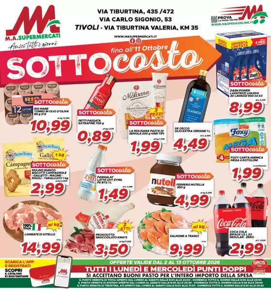 Volantino MA Supermercati a Sovico | Sottocosto | 2026-10-02T00:00:00.000Z - 2026-10-13T00:00:00.000Z