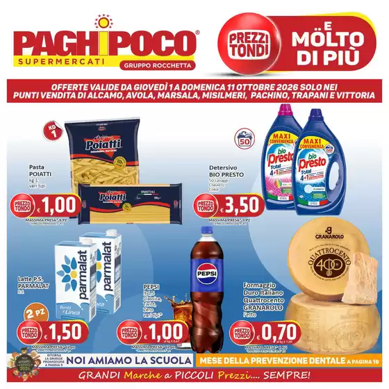 Volantino PaghiPoco a Trapani | Prezzi tondi | 2026-10-02T00:00:00.000Z - 2026-10-11T00:00:00.000Z