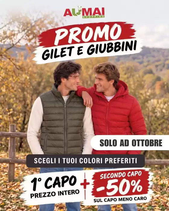Volantino Aumai Market | Promo gilet e giubbini | 2026-10-02T00:00:00.000Z - 2026-10-31T00:00:00.000Z