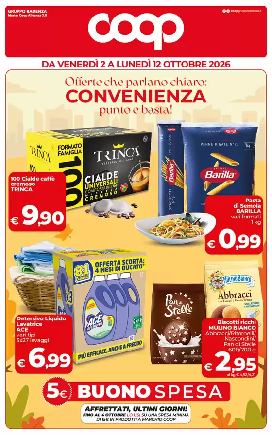 Volantino Coop a Altivole | Offerte parlano chiaro:Convenienza punto e basta! | 2026-10-02T00:00:00.000Z - 2026-10-12T00:00:00.000Z