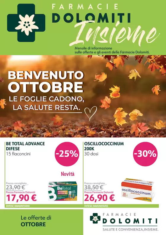 Volantino Farmacie Dolomiti a Terni | Le offerte di Ottobre | 2026-10-01T00:00:00.000Z - 2026-10-31T00:00:00.000Z