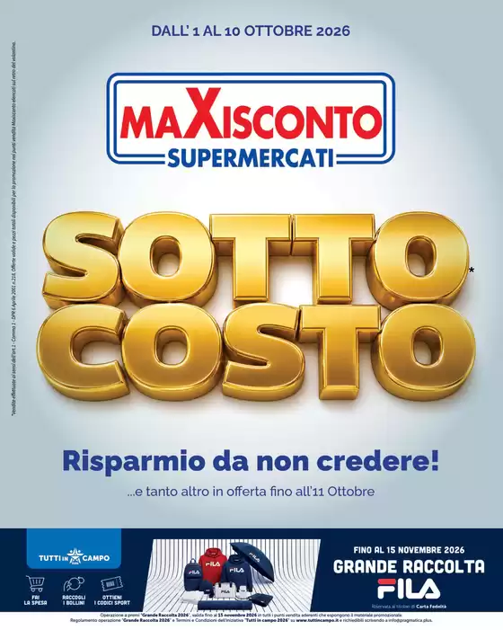 Volantino Maxisconto Supermercati | Sottocosto | 2026-10-02T00:00:00.000Z - 2026-10-11T00:00:00.000Z