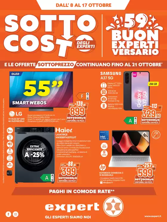 Volantino Expert a Agnosine | Sottocosto e sottoprezzi degli experti! | 2026-10-08T00:00:00.000Z - 2026-10-21T00:00:00.000Z