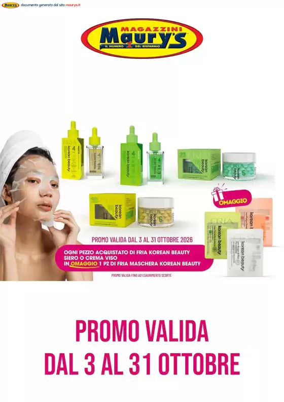 Volantino Maury's a Raffadali | Korean beauty | 2026-10-03T00:00:00.000Z - 2026-10-31T00:00:00.000Z