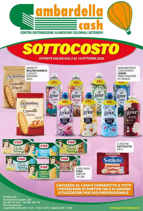 Volantino Gambardella Cash | Sottocosto | 2026-10-05T00:00:00.000Z - 2026-10-10T00:00:00.000Z