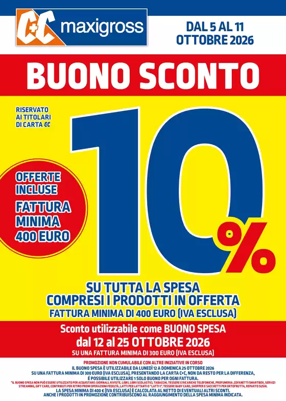 Volantino C+C | Buono sconto 10% | 2026-10-05T00:00:00.000Z - 2026-10-11T00:00:00.000Z