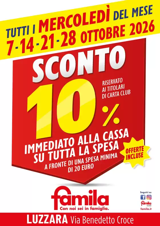 Volantino Famila | SCONTO 10% | 2026-10-07T00:00:00.000Z - 2026-10-28T00:00:00.000Z