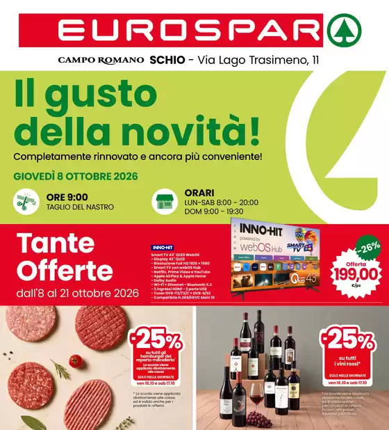 Volantino Eurospar a Roccaforte Mondovì | Grandi Offerte | 2026-10-08T00:00:00.000Z - 2026-10-21T00:00:00.000Z