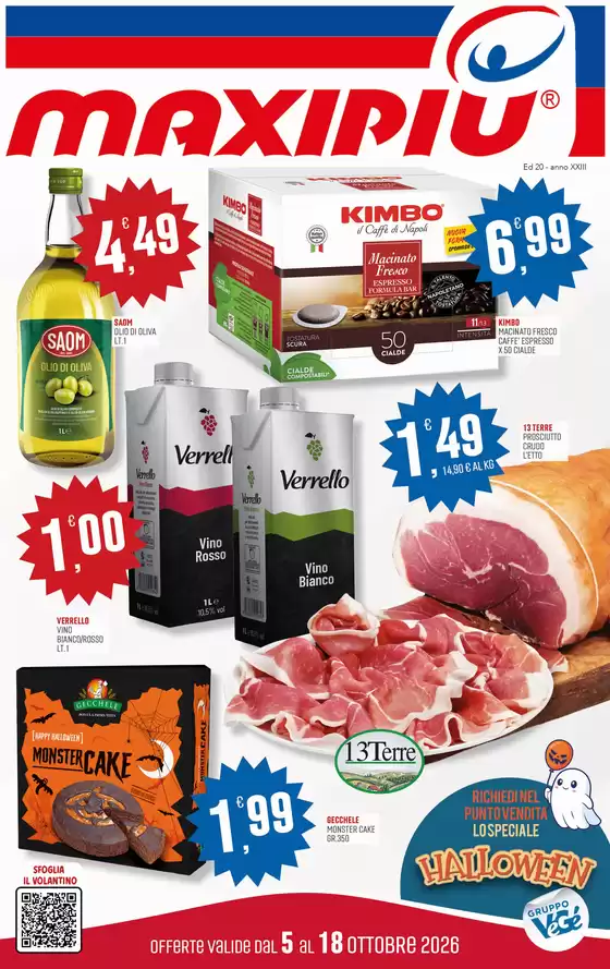 Volantino Maxipiù a Roccaforte Mondovì | Offerte valide dal 5 al 18 ottobre | 2026-10-05T00:00:00.000Z - 2026-10-18T00:00:00.000Z