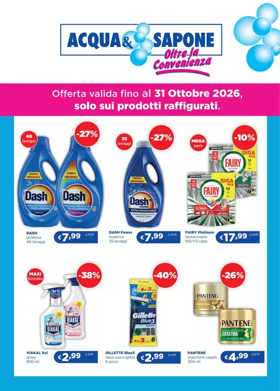 Volantino Acqua & Sapone a San Giorgio Bigarello | Offerta valida fino al 31 ottobre 2026 solo sui prodotti raffigurati. | 2026-10-03T00:00:00.000Z - 2026-10-31T00:00:00.000Z