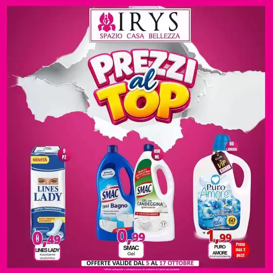 Volantino Irys a Argenta | Prezzi al Top | 2026-10-05T00:00:00.000Z - 2026-10-17T00:00:00.000Z