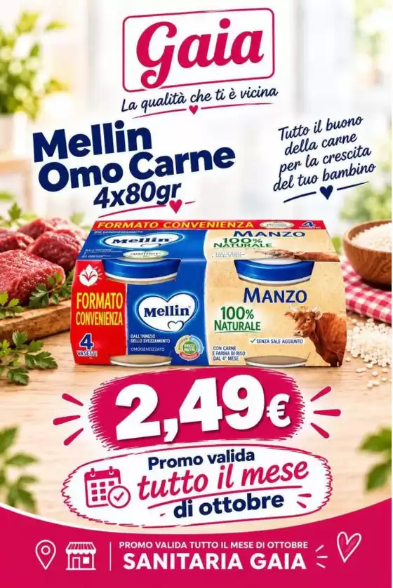 Volantino Sanitaria Gaia a Bari | Promo valida tutto il mese di ottobre | 2026-10-01T00:00:00.000Z - 2026-10-31T00:00:00.000Z