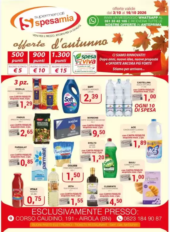 Volantino Supermercati Spesa Mia | Offerte d'autunno | 2026-10-03T00:00:00.000Z - 2026-10-16T00:00:00.000Z
