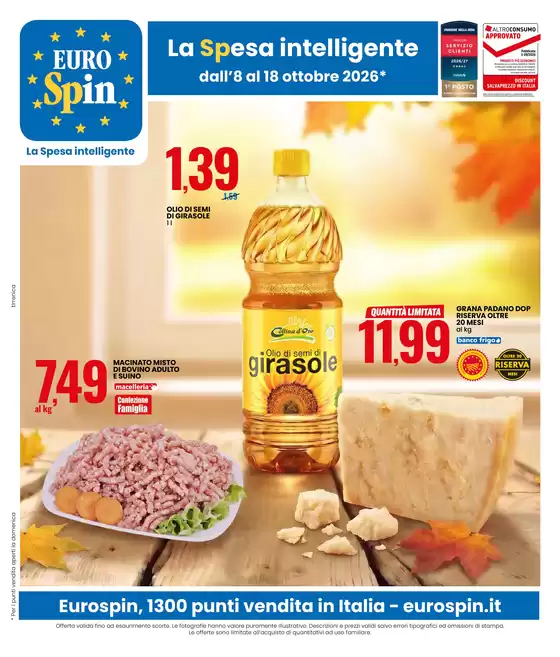 Volantino Eurospin a Petriano | SPECIALE AMO ESSERE SENZA LATTOSIO, GLUTINE E HALLOWEEN | 2026-10-08T00:00:00.000Z - 2026-10-18T00:00:00.000Z
