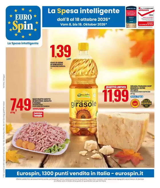 Volantino Eurospin a | SPECIALE AMO ESSERE SENZA LATTOSIO, GLUTINE E HALLOWEEN | 2026-10-08T00:00:00.000Z - 2026-10-18T00:00:00.000Z