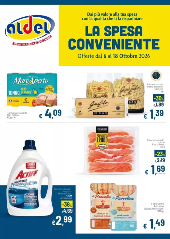 Volantino Aldel Discount a Mesagne | La spesa conveniente | 2026-10-06T00:00:00.000Z - 2026-10-18T00:00:00.000Z