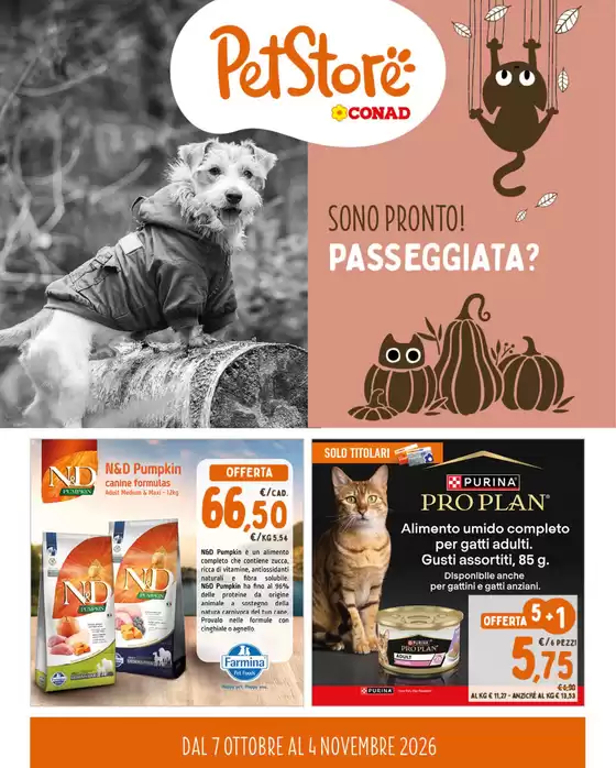 Volantino Pet Store Conad a Legnano | Sono pronto passeggiata? | 2026-10-07T00:00:00.000Z - 2026-11-04T00:00:00.000Z