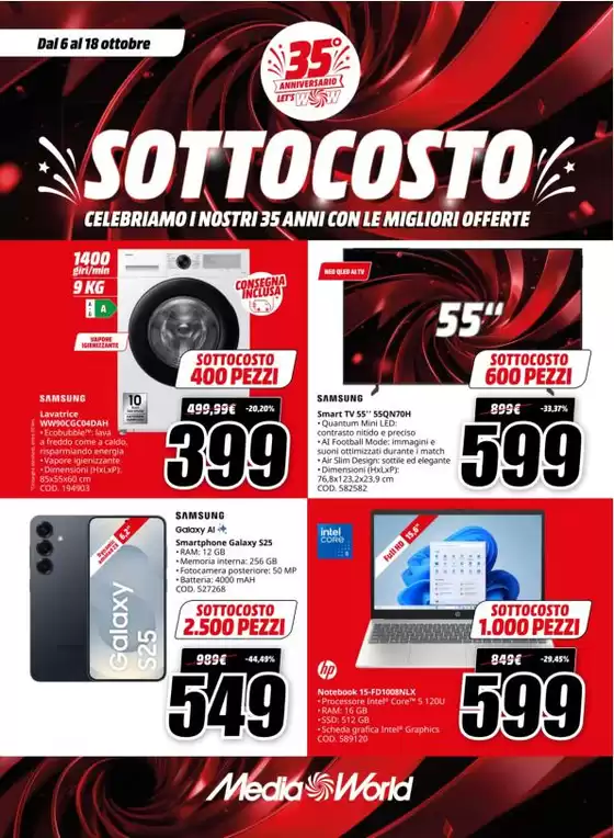Volantino MediaWorld a Marcallo con Casone | Sottocosto | 2026-10-06T00:00:00.000Z - 2026-10-18T00:00:00.000Z