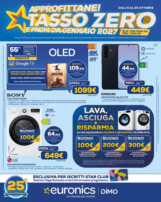 Volantino Euronics | Tasso Zero | 2026-10-08T00:00:00.000Z - 2026-10-28T00:00:00.000Z