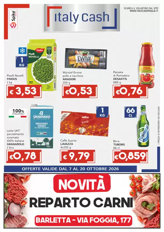 Volantino Italy Cash Puglia a Pietravairano | Offerte valide dal 7 al 20 ottobre | 2026-10-07T00:00:00.000Z - 2026-10-20T00:00:00.000Z
