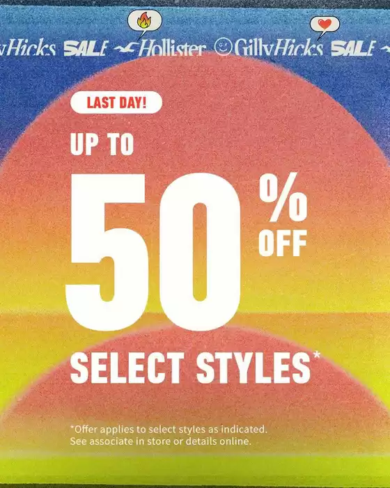 Volantino Hollister | Up to 50% off | 2026-10-31T00:00:00.000Z - 2026-10-31T00:00:00.000Z