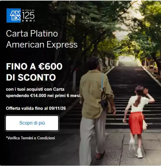 Volantino American Express a Campobello di Licata | Fino a 600 euro di sconto | 2026-10-07T00:00:00.000Z - 2026-11-09T00:00:00.000Z