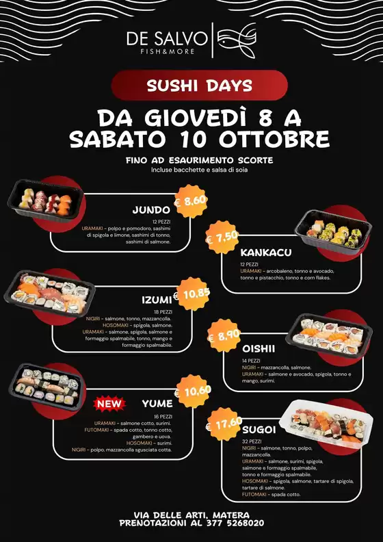 Volantino Pescheria De Salvo | Sushi days | 2026-10-08T00:00:00.000Z - 2026-10-10T00:00:00.000Z