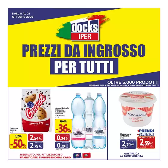 Volantino Docks Iper | Prezzi da ingrosso per tutti | 2026-10-08T00:00:00.000Z - 2026-10-21T00:00:00.000Z