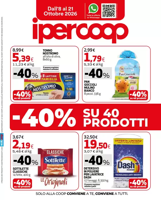 Volantino Ipercoop | 40 prodotti al -40% | 2026-10-08T00:00:00.000Z - 2026-10-21T00:00:00.000Z
