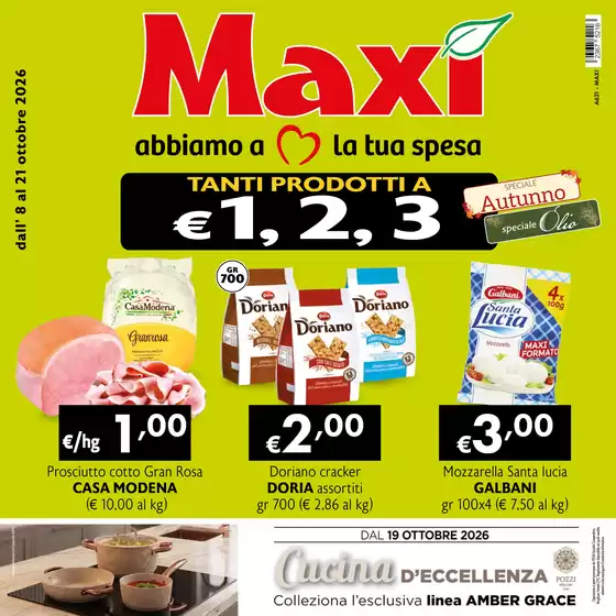 Volantino Maxì | Tanti prodotti a 1, 2, 3 euro | 2026-10-08T00:00:00.000Z - 2026-10-21T00:00:00.000Z