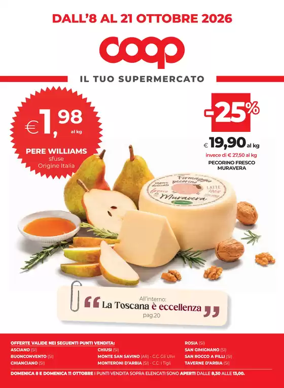 Volantino Coop a Montepulciano | Dall’8 al 21 ottobre | 2026-10-08T00:00:00.000Z - 2026-10-21T00:00:00.000Z