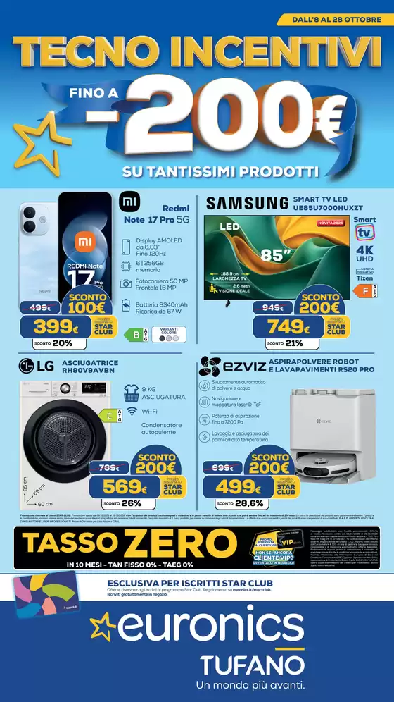 Volantino Euronics | TECNO INCENTIVI fino a -200 | 2026-10-08T00:00:00.000Z - 2026-10-28T00:00:00.000Z