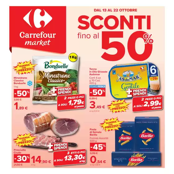 Volantino Carrefour Market a Rozzano | Sconti fino al 50% | 2026-10-13T00:00:00.000Z - 2026-10-22T00:00:00.000Z