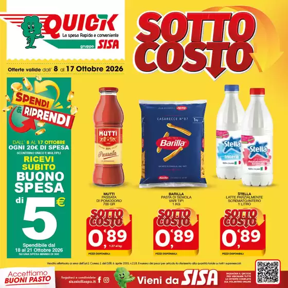 Volantino Quick Sisa | Sotto costo | 2026-10-08T00:00:00.000Z - 2026-10-17T00:00:00.000Z