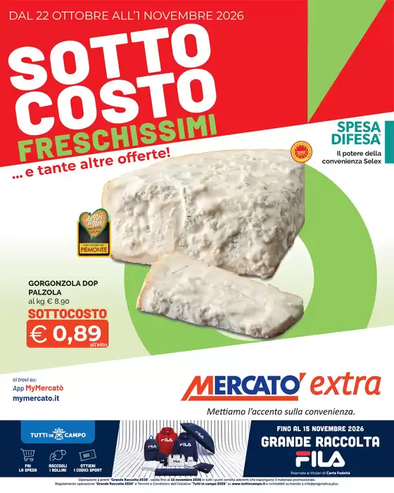 Volantino Mercatò Extra | Sottocosto freschissimi | 2026-10-22T00:00:00.000Z - 2026-11-01T00:00:00.000Z