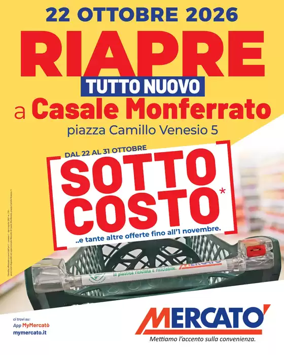 Volantino Mercatò | Riapre tutto nuovo a Casale Monferrato | 2026-10-22T00:00:00.000Z - 2026-11-01T00:00:00.000Z
